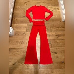 Red Women's Flared Pants set